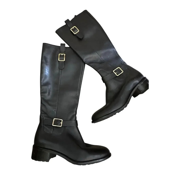 Cole Haan Grand.OS Leather Lugg Sold Heel Tall Boots Size 8B - Picture 3 of 8